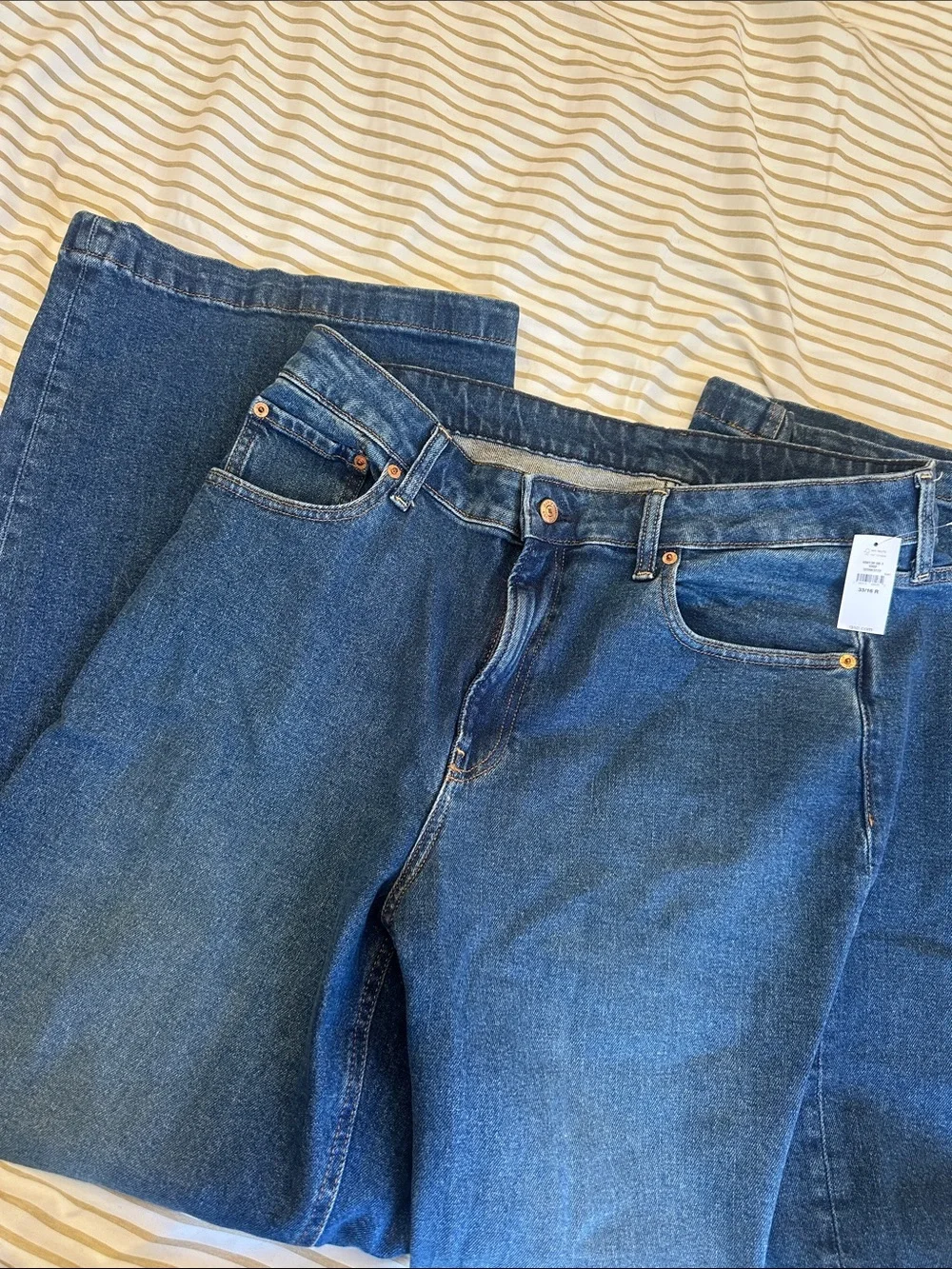 NWT Curvy High Rise Stride Wide-Leg Jeans Dark Indigo - Picture 7 of 9